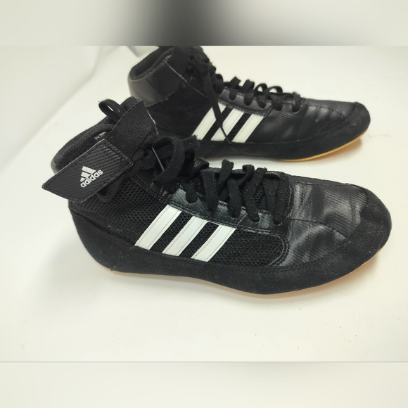 Adidas Wrestling Shoes Men’s Size 4  Black & White Used Like New - Picture 3 of 8